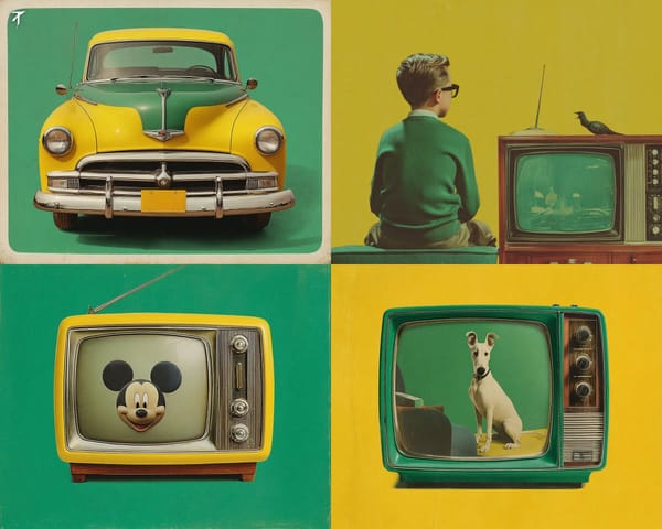 This SREF brings a clean retro look with bold colors, vintage objects, and a playful mid-centur…