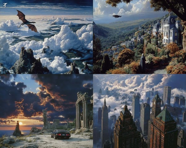 This SREF nails a cinematic anime look with epic scale, soft clouds, and sharp detail. A calm b…