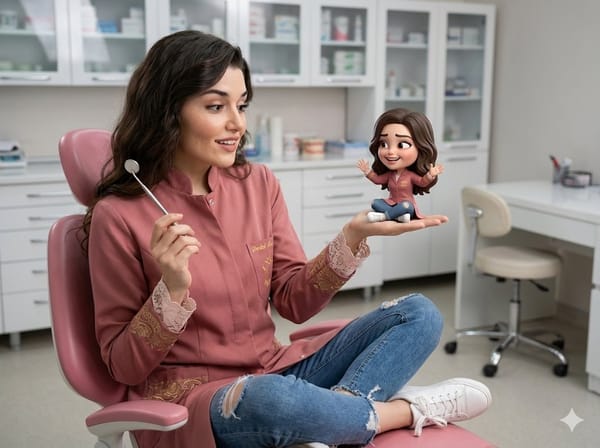 ME AND MY LITTLE 3D CHIBI IN THE OFFICE prompt preview