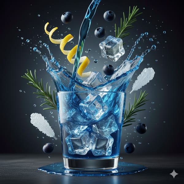 Hyper-realistic food photography, ultra high-definition, dynamic floating ingredients and liqui…