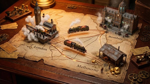 A weathered {MAP_TYPE} map spread across {SURFACE}, bursting with photorealistic miniature worl…