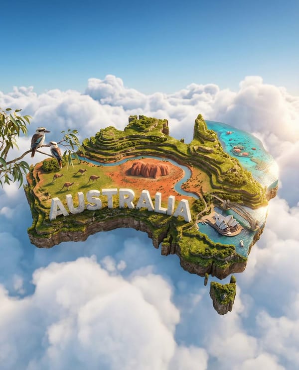 Create an ultra-HD, hyper-realistic digital poster of a floating miniature island shaped like […