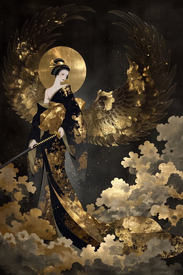 夜の翼 💙🪽🌑 Wings of the Night prompt example