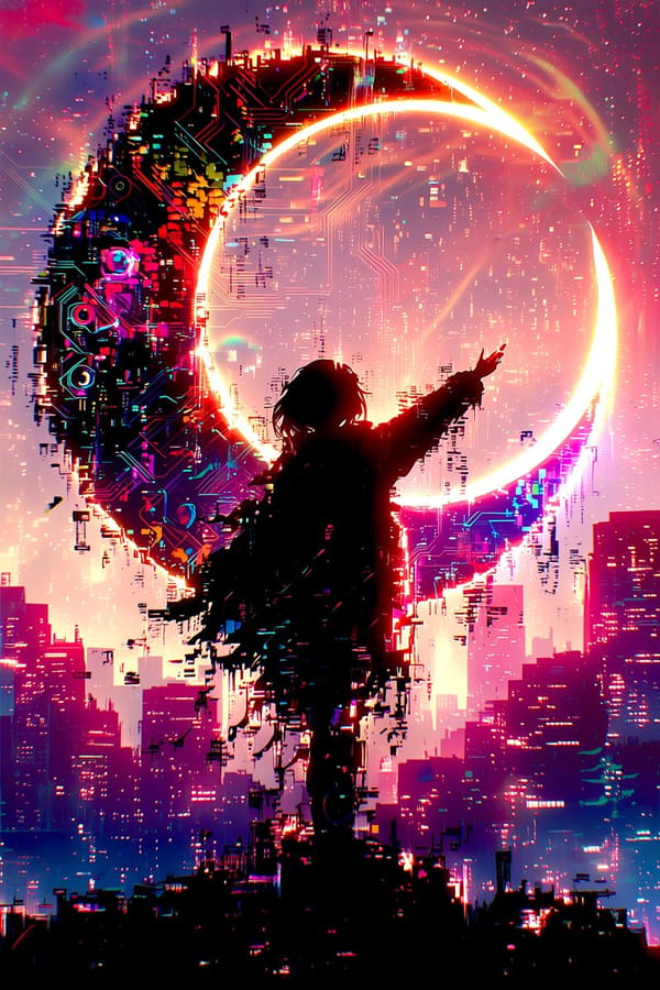 🌛 #月とシルエットコンテスト 開催 🌜 prompt example