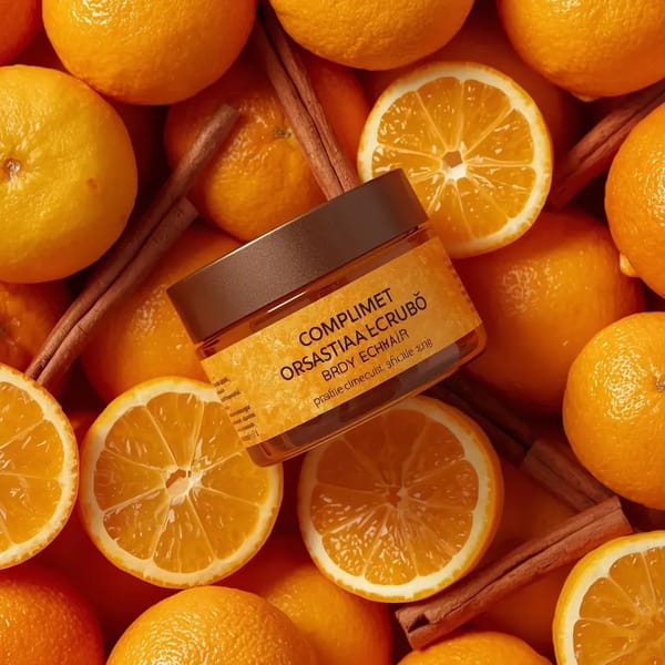 Use the uploaded image as the exact visual reference for composition, jar design, orange slices, wh… prompt example