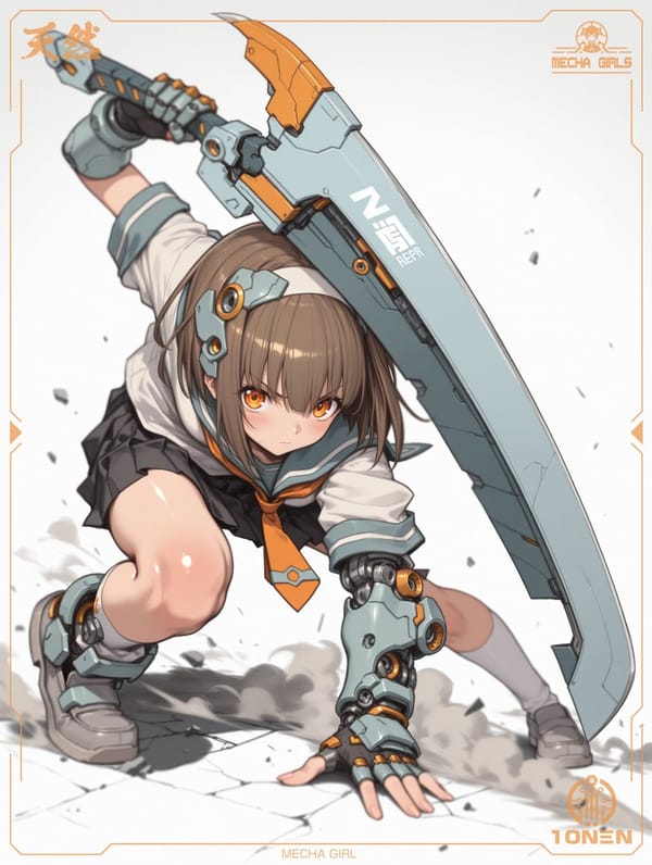 アクションメカ娘 prompt example