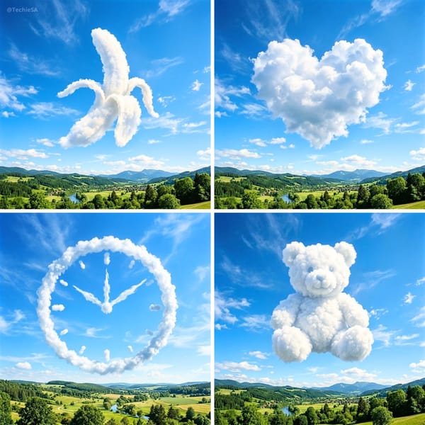 Create an ultra-realistic sky scene where soft, natural cloud formations organically assemble i…
