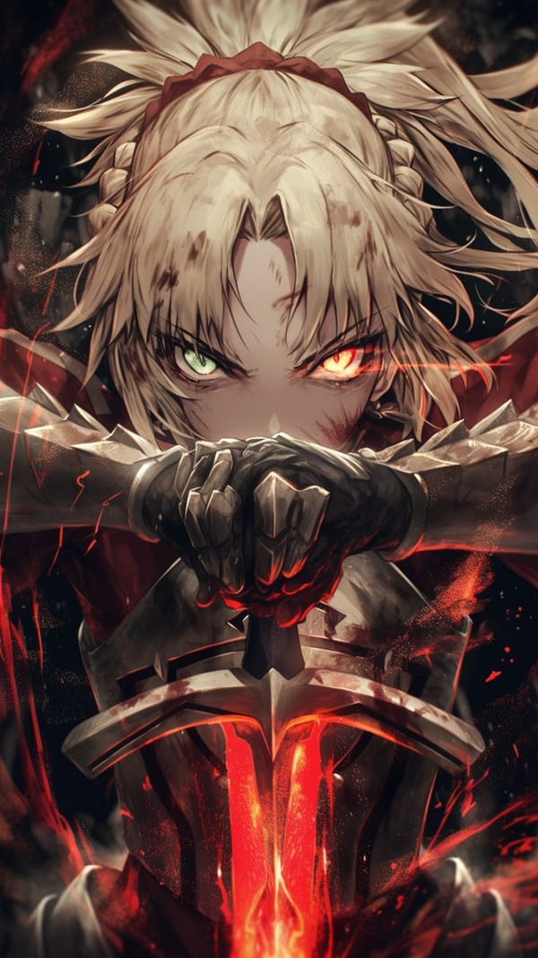 #FGO #FGO二部パッケージ妄想合わせ #midjourney #FateGrandOrder Mordred https://t.co/lajiKID8sC prompt example