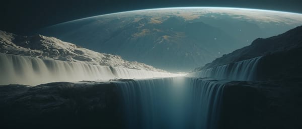 Water (and waterfall) exists in outer planet prompt example