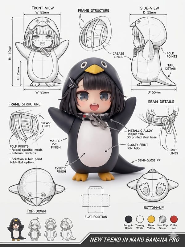 Using the attached image, create an illustration sheet of professional industrial design packaging… prompt example