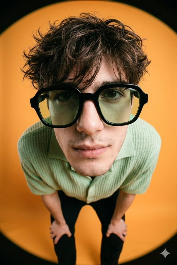 Create a A high-fashion editorial image of a young man, of the person from the uploaded character r… prompt example