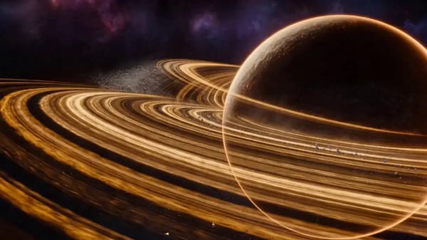 Extreme long shot transitioning to a dizzying centrifugal orbital spiral prompt example