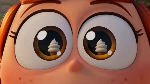 stylized 3D animation, hyperreal pop, squash-and-stretch prompt example
