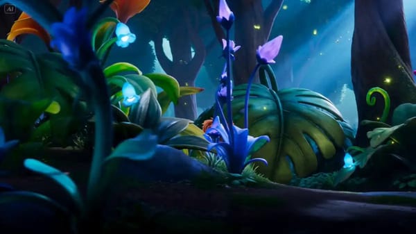 D Cute Adventure Story A stylized 3D animated fantasy adventure with a cute brave young explorer, b… prompt example