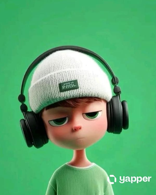 A stylized 3D cartoon boy character with a minimal, Pixar-like design, pale skin, slightly over…