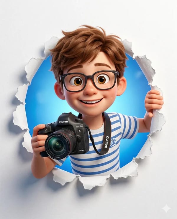 A cute stylized 3D cartoon character (boy/girl) with big expressive eyes, soft smooth skin, and rou… prompt example