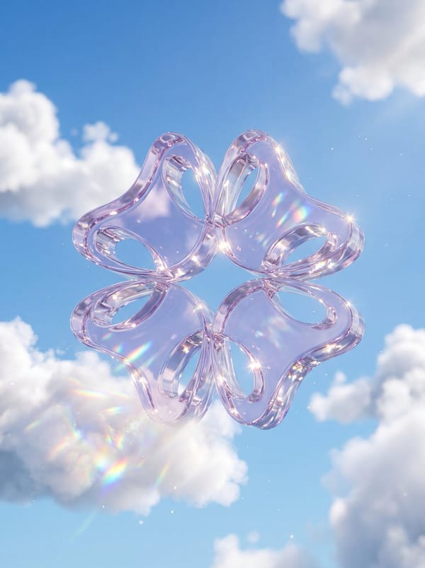 A premium 3D stylized version of attached logo, rendered as thick, translucent crystal glass with h… prompt example