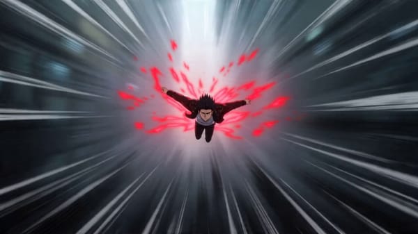[0:00-0:01] Extreme action shot: Takeru dives forward at blinding speed toward the camera, dram…