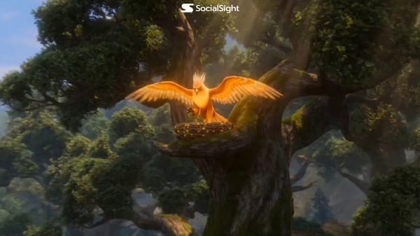 A majestic griffin weaves an impossibly perfect nest of golden feathers, ancient runes and glow…