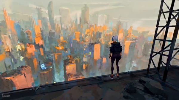 SUBJECTS Female enforcer: White long hair, with slightly fluorescent-colored tips; Wearing a loose… prompt example