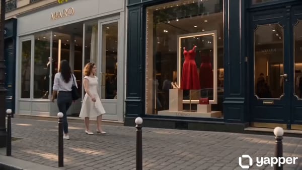 Ultra-realistic cinematic magic realism, 4K, golden hour lighting, vibrant chic city street, sh…