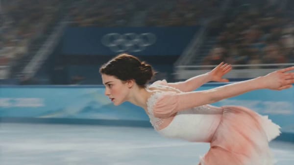 SUBJECTS: A top-level female figure skater in an ice ballet style, blue eyes, gaze focused and stea… prompt example
