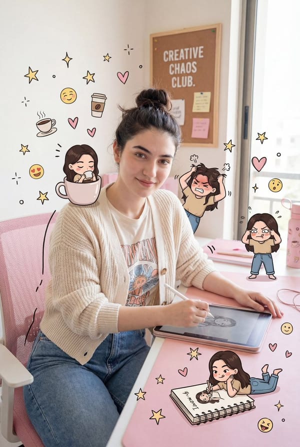 Use the reference photo to create a realistic female character, soft smile, with a fun and natural… prompt example