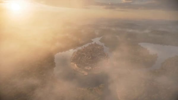 extremely fast-paced cinematic FPV flying through the ancient Panchala kingdom in India, hyper-real… prompt example