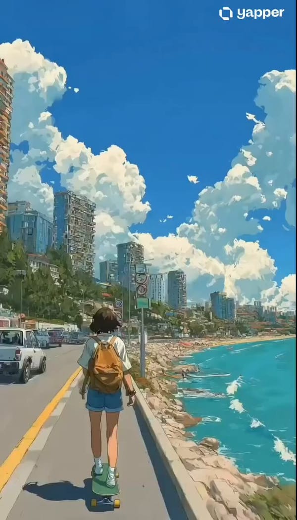 A cinematic anime-style video, vibrant Studio Ghibli and Makoto Shinkai inspired aesthetic, hig…