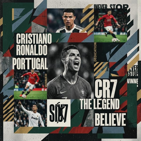 Create a digital modern maximalism style sports collage of [TEAm Name] [Player name] visuals with g… prompt example