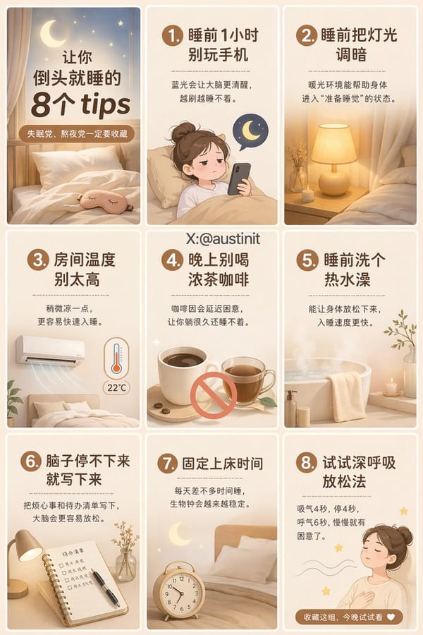 生成一张适合小红书发布的 3:4 竖版九宫格海报，整体为 3列 × 3行 排版，九个宫格边界清晰，方便后期直接切割成 9 张单图发布。整体风格干净、高级、统一，适合女性向健康生活方式内容，具有小红书… prompt example