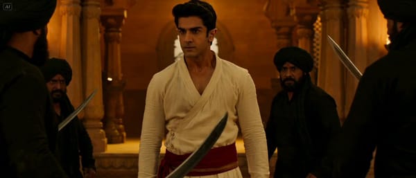 Create a cinematic epic fight scene in India, No text. prompt preview