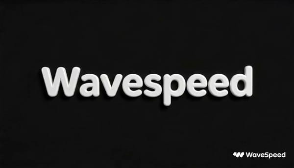 Start with a plain black background, with the "Wavespeed" logo centered in the background. Then, th… prompt example