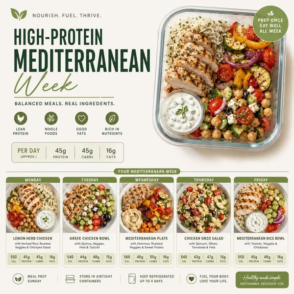 Clean & appetizing meal prep layouts prompt example