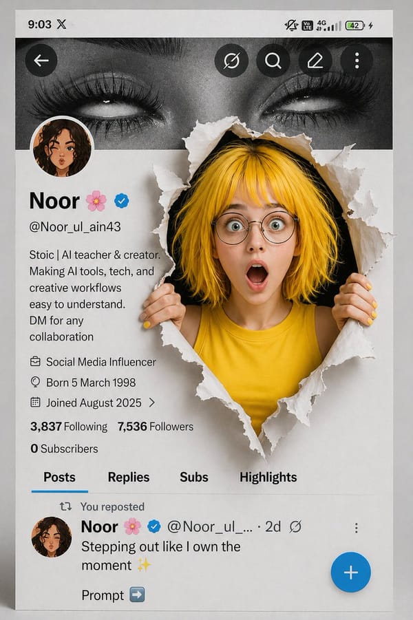 A creative 3D photo manipulation of a social media profile interface, featuring a surprised you…