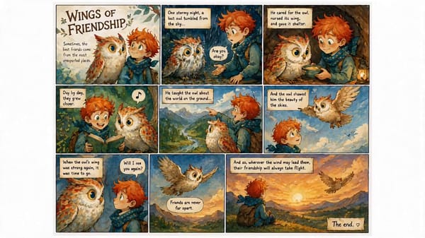 Use image as storyboard, created dynamic animated sequence, with emotions, enlightening music score… prompt example