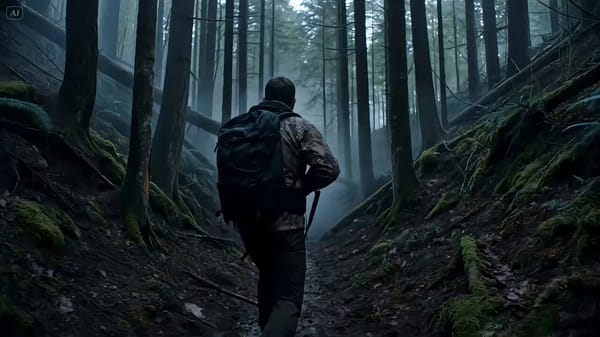FORMAT: 15s / 6 SHOTS / no dialogue STYLE: dark forest thriller, wet moss, pale fog, grounded c…
