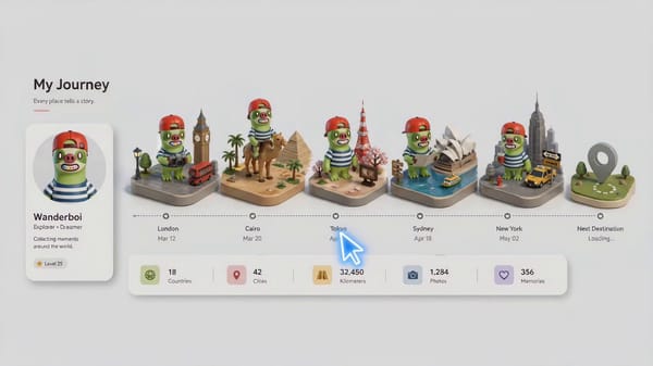 animated timeline ui (timeline image) demo of (character image) prompt example