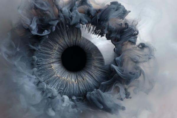 A [subject] emerges from swirling liquid plumes suspended in milky water, shaped by flowing ink…