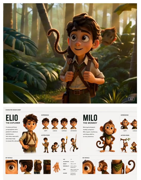 "Use the provided character design sheet strictly as a visual reference only for character appe…