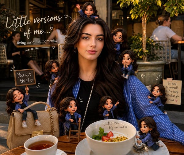 Little versions of me… living my quiet moments. prompt preview