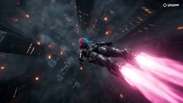 Mecha warrior (Valkyra-X), FORMAT: 16:9 horizontal, 1920x1080, 15 seconds, 15 shots (1s each),…