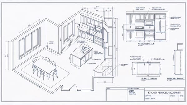 Create a 15-second time-lapse video showing the construction of modern kitchen in precise order fro… prompt example