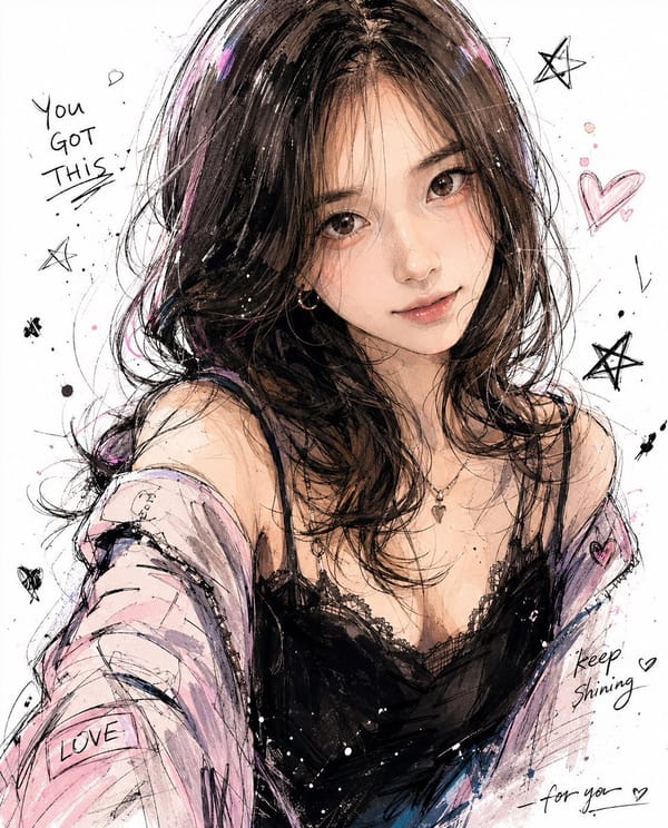 创作一幅你想象中“我的”插图： prompt example