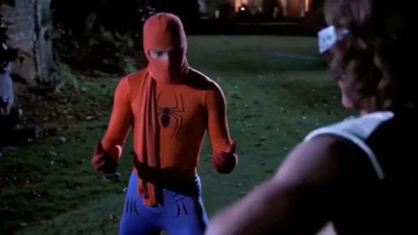 Spider-Man vs Cyclops with vintage action aesthetics. prompt example