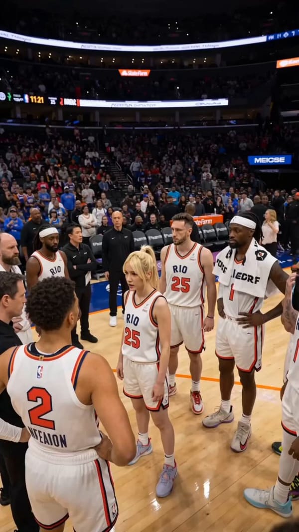 [シーン]NBAの試合。負けている状況でタイムアウトをとり、キャプテンのRIOが皆を鼓舞して指揮を高める。タイムアウト開けに、RIOがスリーポイントシュートをブザービーターで決めて逆転勝利す…