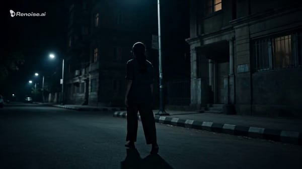 (0–1s) Cinematic wide shot of an exhausted 25-year-old South Asian woman with messy black hair walk… prompt example