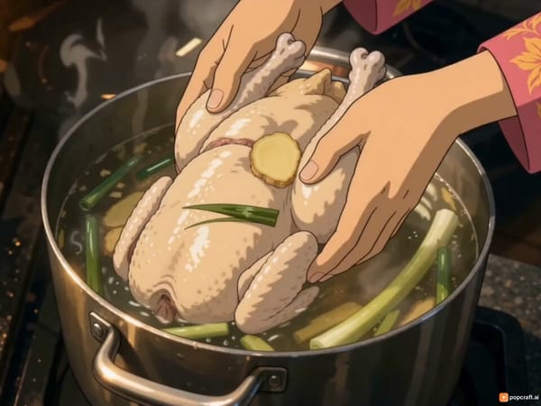 chicken rice cooking video in studio ghibli style 🍗🇸🇬 simple, comforting, timeless prompt pr…