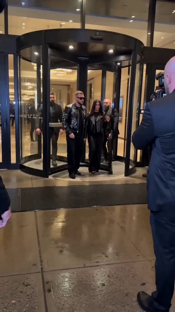 15-second TMZ-style paparazzi clip, handheld iPhone, one continuous take, shaky and jostled, harsh… prompt example