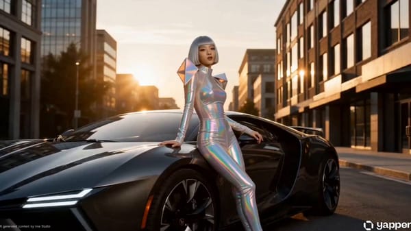 Create an original cinematic multi-shot music video featuring a fictional futuristic pop performanc… prompt example